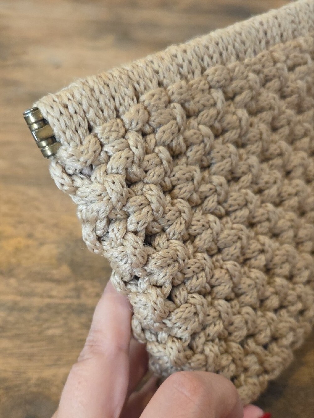 Cream Crochet Clutch Bag - Picture 3 of 8